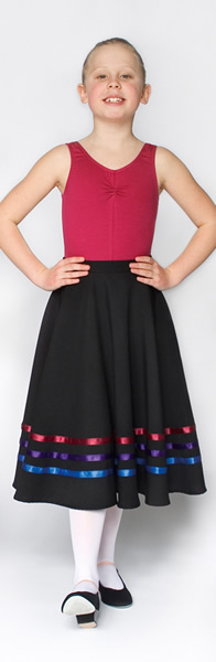 Black Character Skirt with bright ribbons