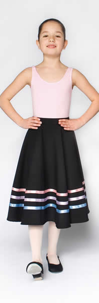 Black Character Skirt with pastel ribbons